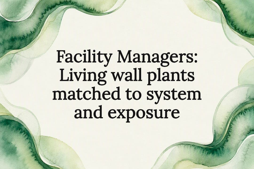 Facility Managers: Living wall plants matched to system and exposure