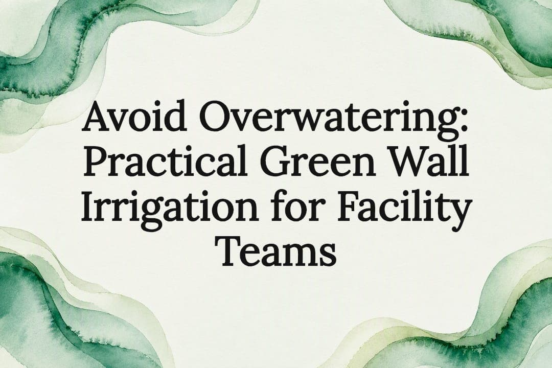 Avoid Overwatering: Practical Green Wall Irrigation for Facility Teams
