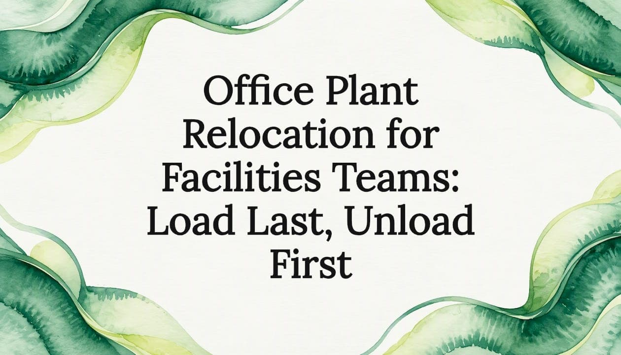 Office Plant Relocation for Facilities Teams: Load Last, Unload First