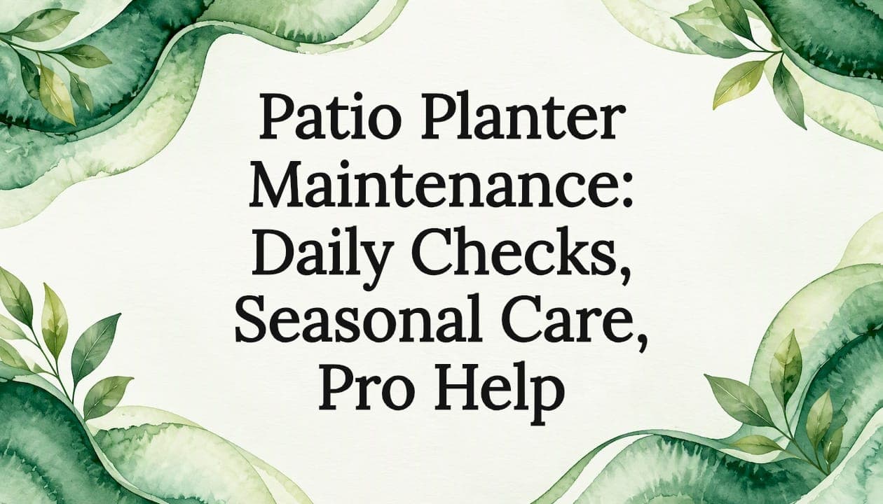 Patio Planter Maintenance: Daily Checks, Seasonal Care, Pro Help